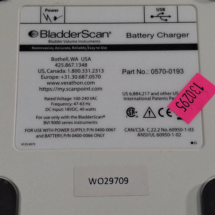 Verathon Medical, Inc BladderScan 0570-0193 Battery Charger