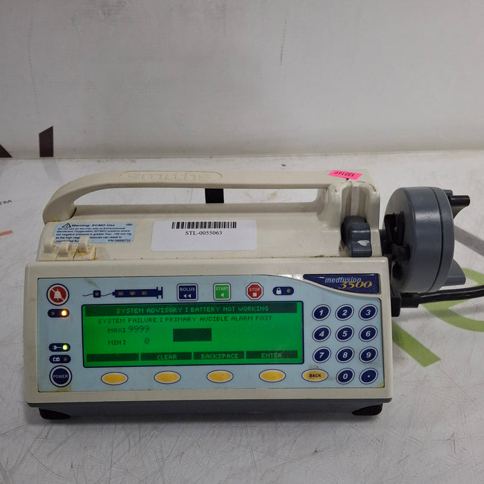 Smiths Medical Medfusion 3500 Version 5 Syringe Infusion Pump