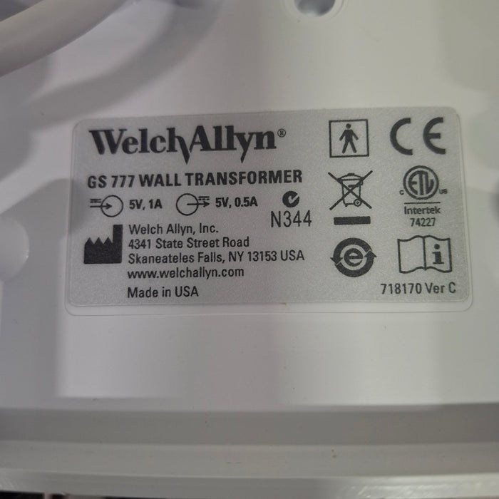 Welch Allyn 777 Ophthalmoscope/Otoscope Wall Transformer