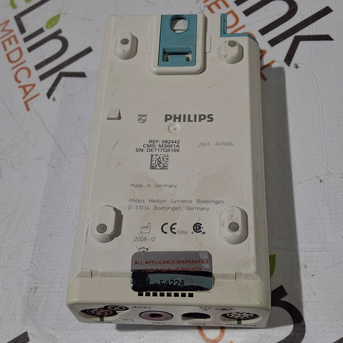 Philips M3001A-A01C06 Fast SpO2, NIBP, ECG, Temp, IBP MMS Module