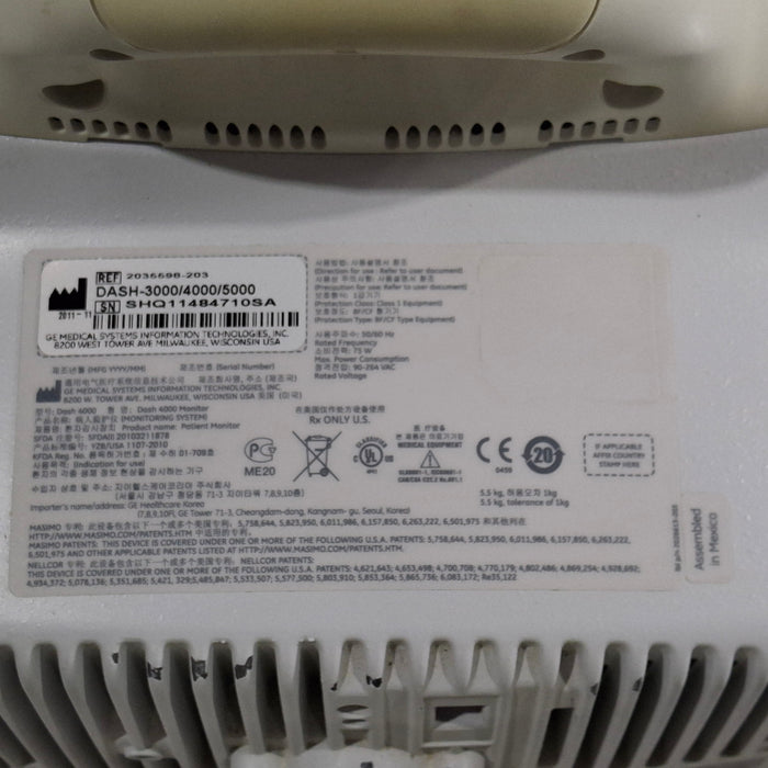 GE Healthcare Dash 4000 - GE/Nellcor SpO2 Patient Monitor
