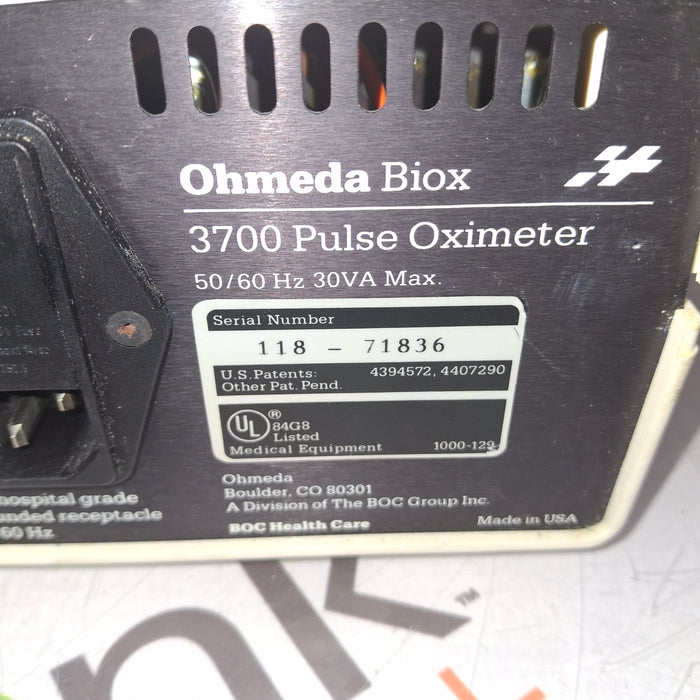 Ohmeda Medical 3700 Pulse Oximeter