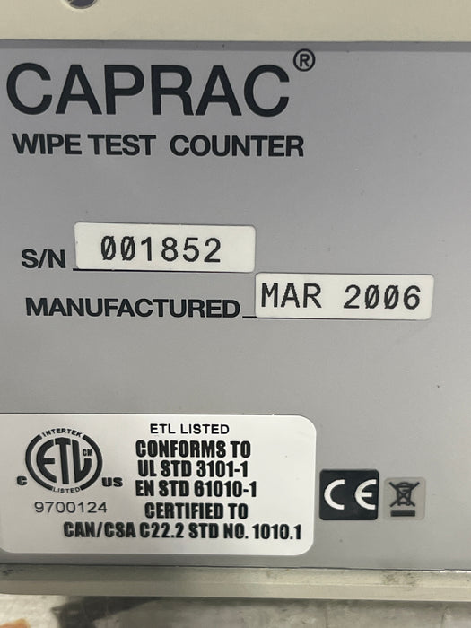 Capintec Caprac Wipe Test Counter