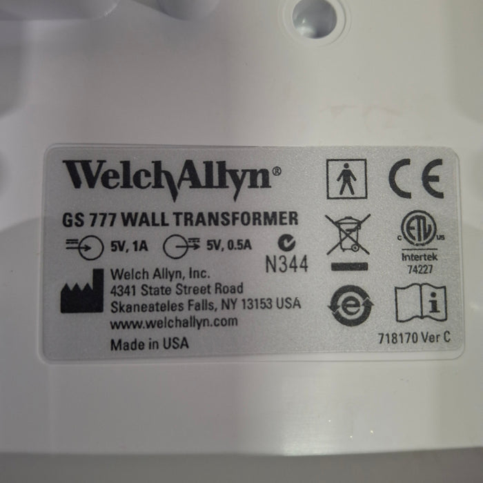 Welch Allyn 777 Ophthalmoscope/Otoscope Wall Transformer