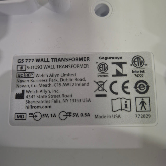 Welch Allyn 777 Ophthalmoscope/Otoscope Wall Transformer