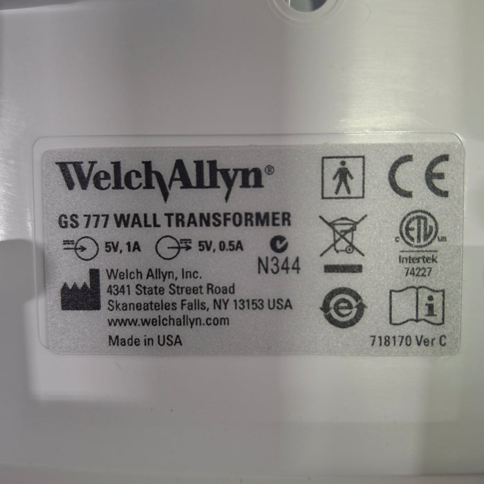 Welch Allyn 777 Ophthalmoscope/Otoscope Wall Transformer without Heads