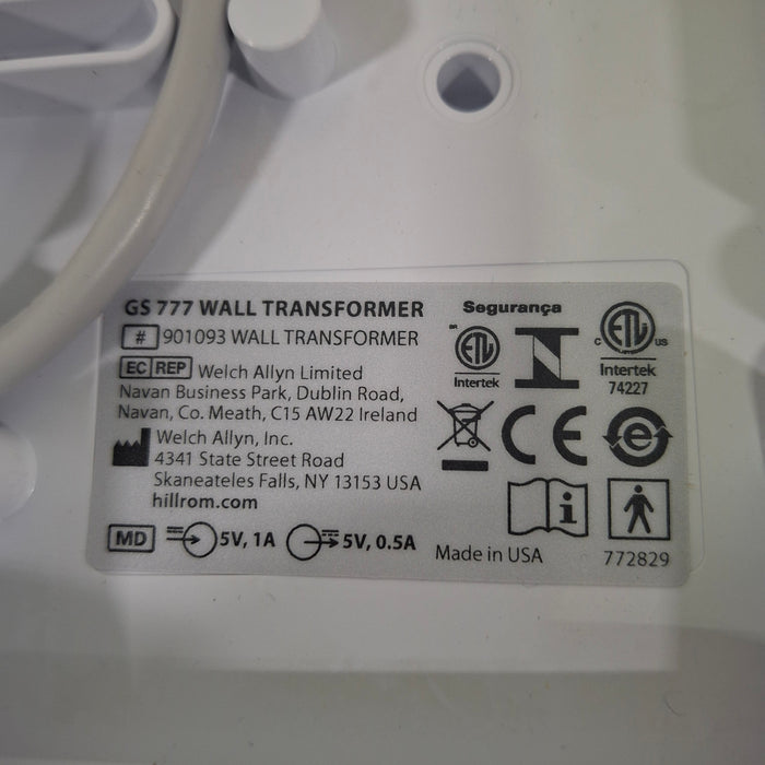 Welch Allyn 777 Ophthalmoscope/Otoscope Wall Transformer