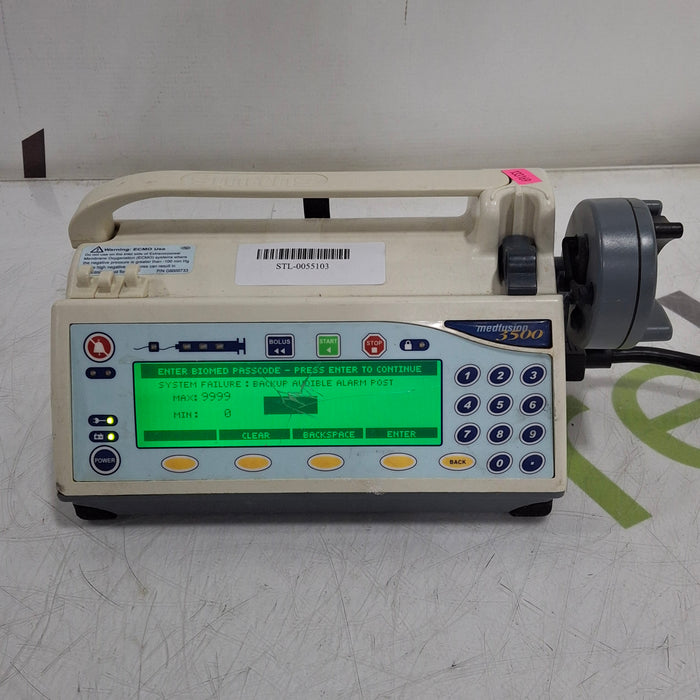 Smiths Medical Medfusion 3500 Version 5 Syringe Infusion Pump