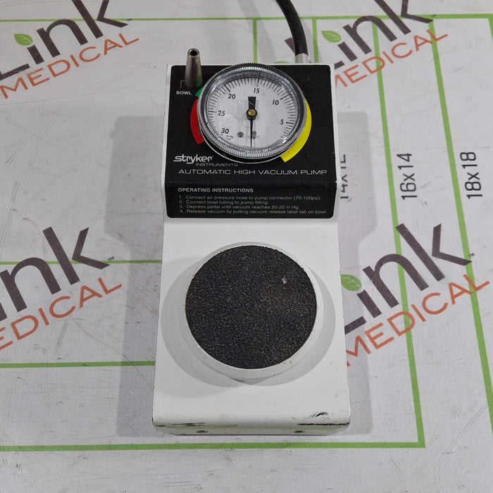 Stryker 206-500 Automatic High Vacuum Foot Pump