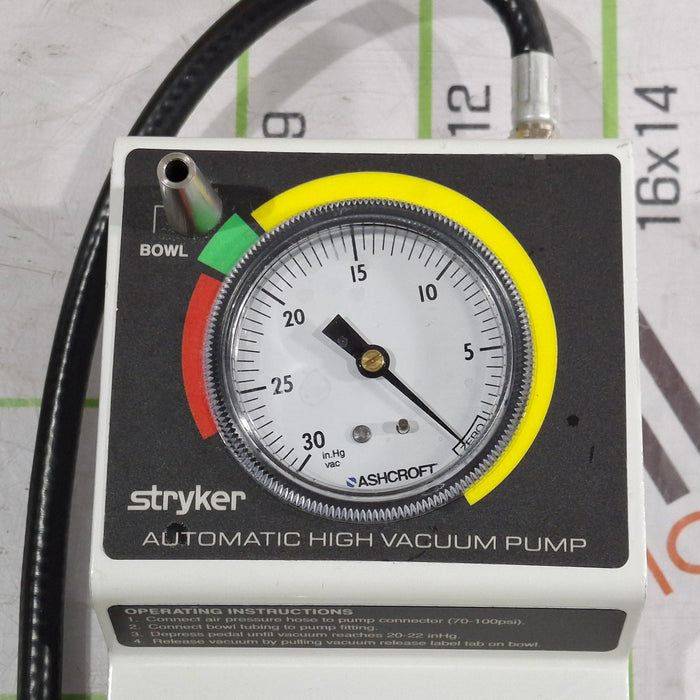 Stryker 206-500 Automatic High Vacuum Foot Pump