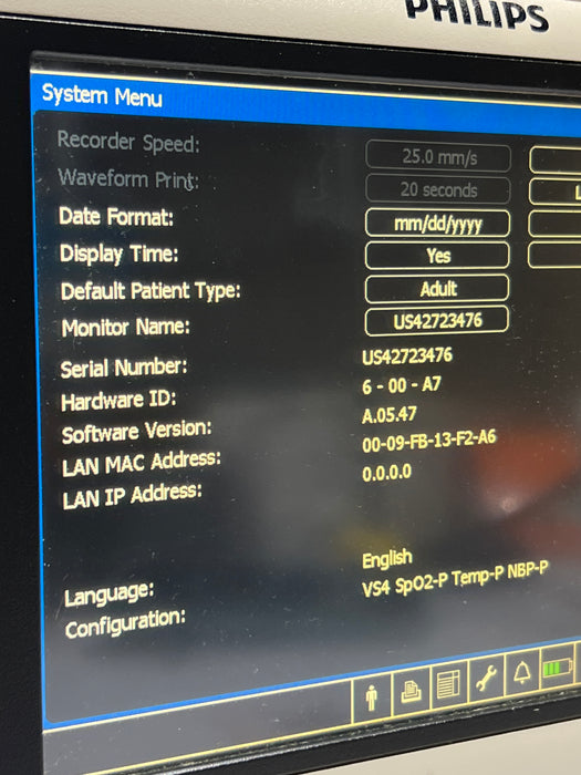 Philips SureSigns VS4 Vital Signs Monitor