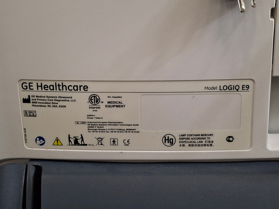GE Healthcare Logiq E9 Ultrasound