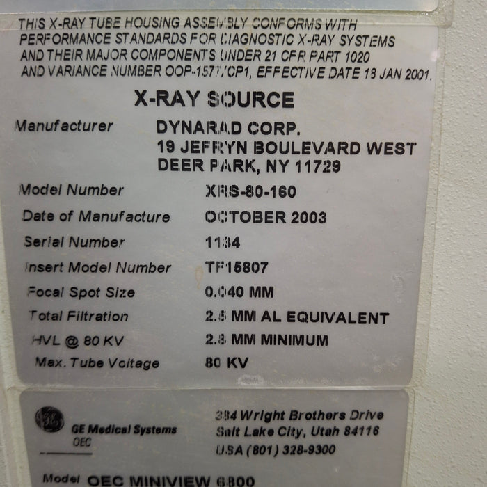 OEC Medical Systems Miniview 6800 C-Arm