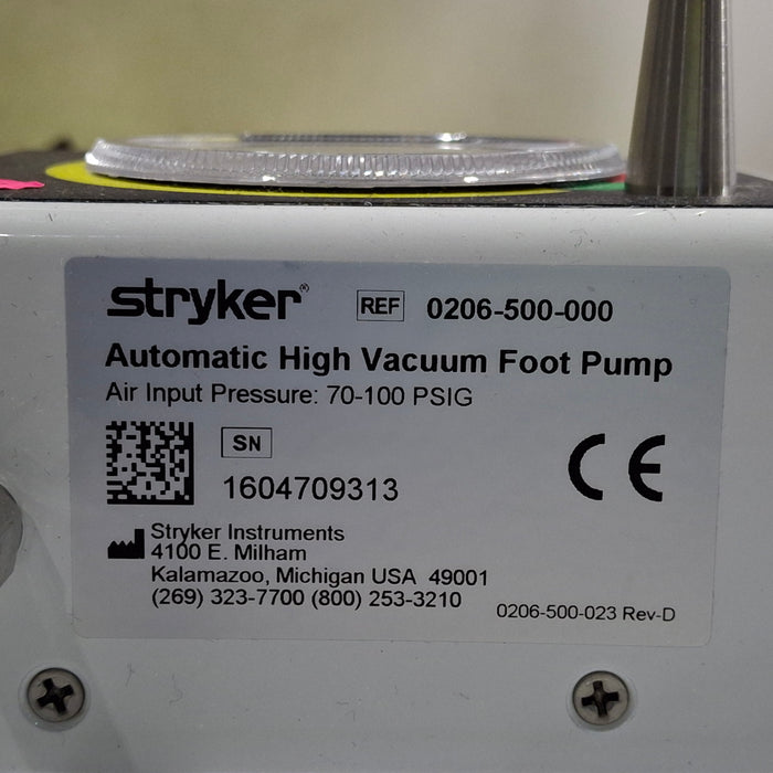 Stryker 0206-500-000 Foot Pump