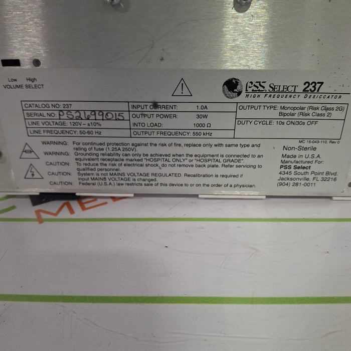 Aaron PSS Select 237 High Frequency Desiccator