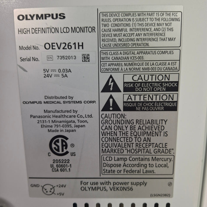 Olympus OEV261H 26" LCD Endoscopy Monitor