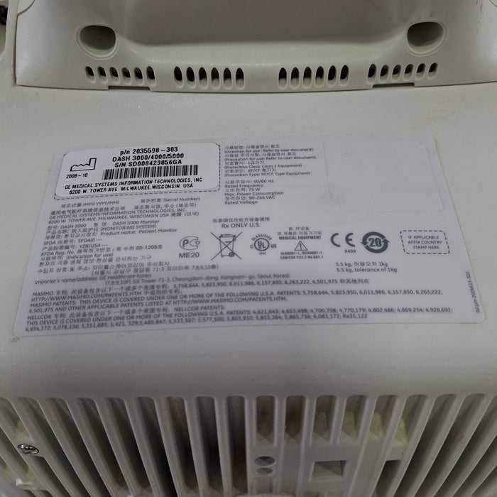 GE Healthcare Dash 5000 - GE/Nellcor SpO2 Patient Monitor