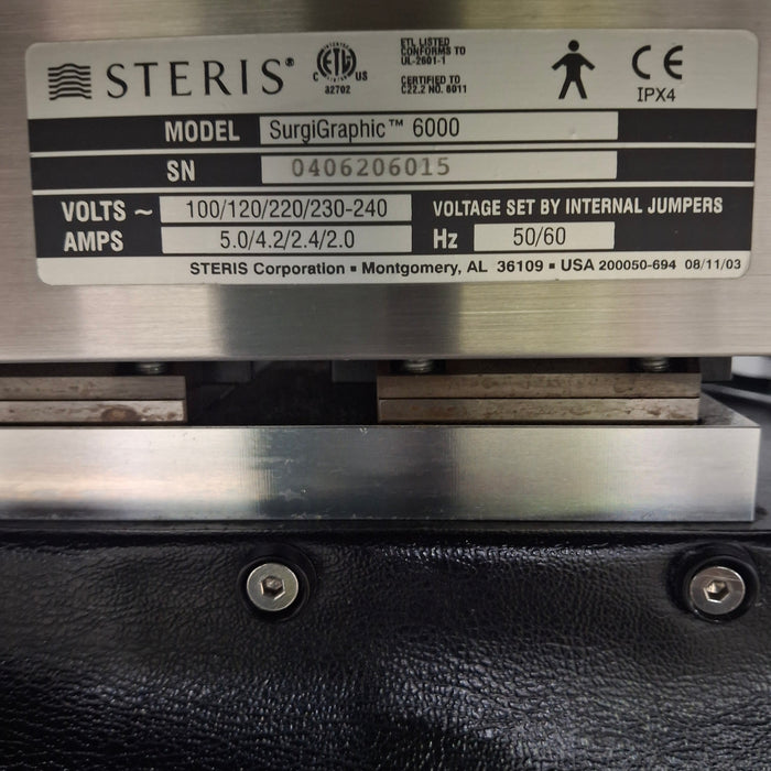 Steris Surgigraphic 6000 Surgical Table