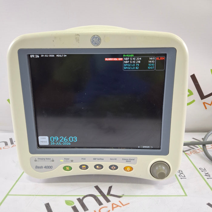GE Healthcare Dash 4000 - GE/Nellcor SpO2 Patient Monitor