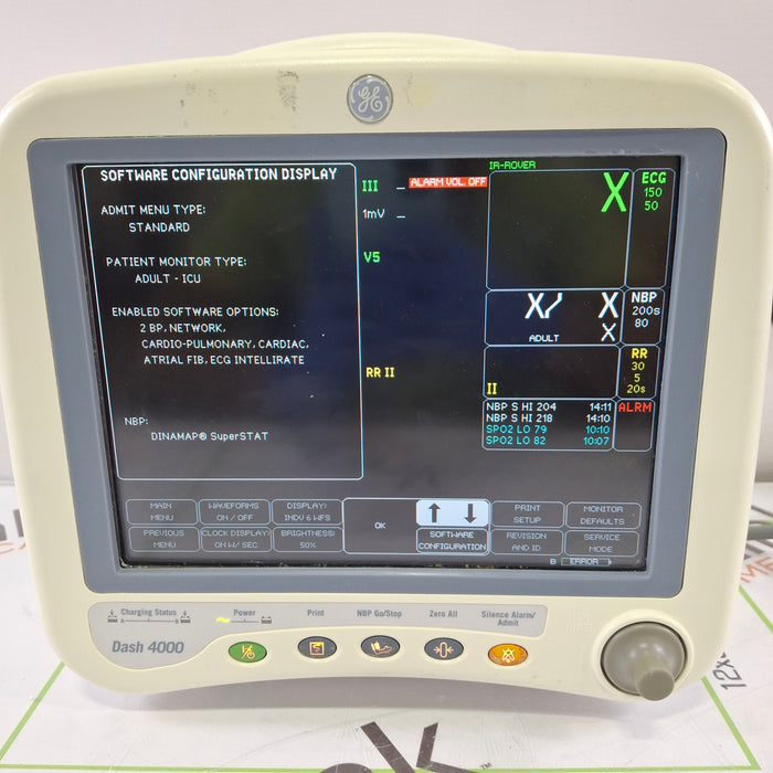 GE Healthcare Dash 4000 - GE/Nellcor SpO2 Patient Monitor