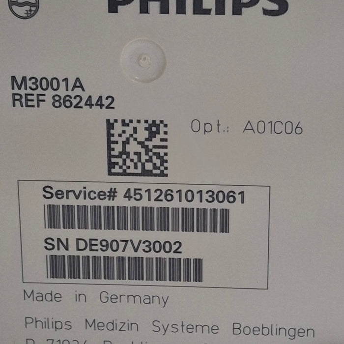 Philips M3001A-A01C06 Fast SpO2, NIBP, ECG, Temp, IBP MMS Module