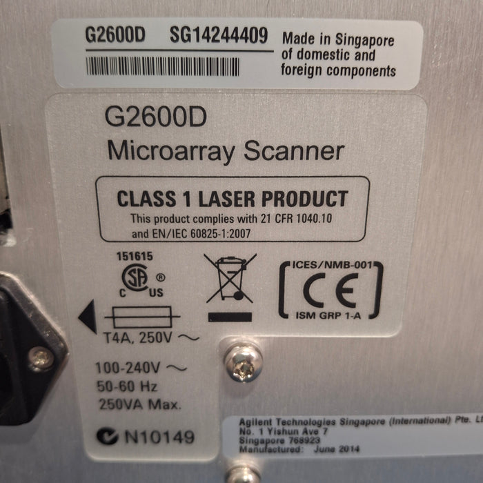 Agilent G2600D Microarray Scanner