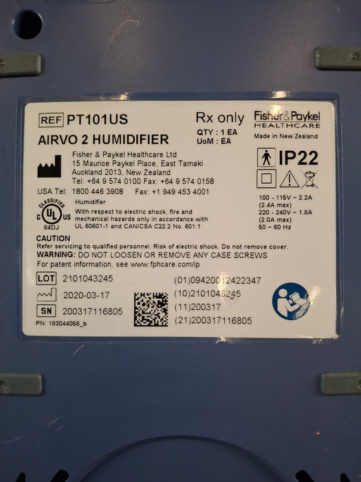 Fisher & Paykel Airvo 2 Humidified High Flow Therapy Unit