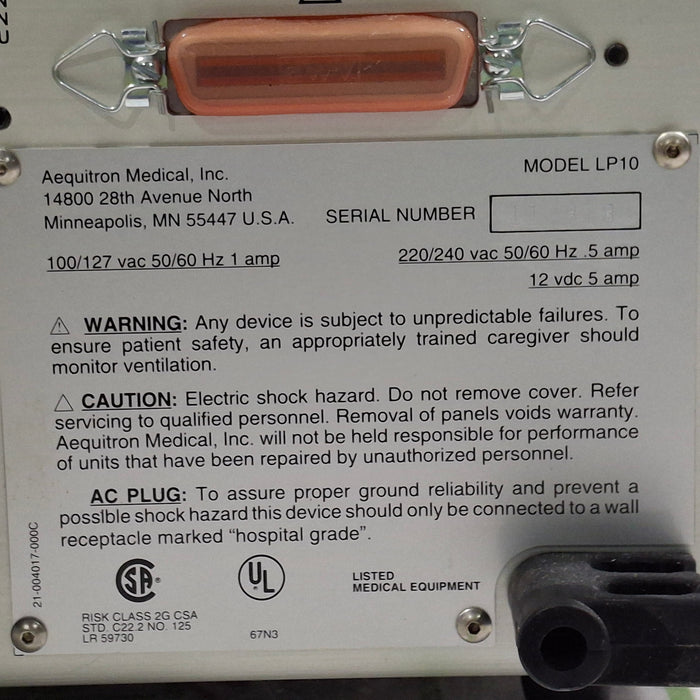 Puritan Bennett LP10 Portable Volume Ventilator