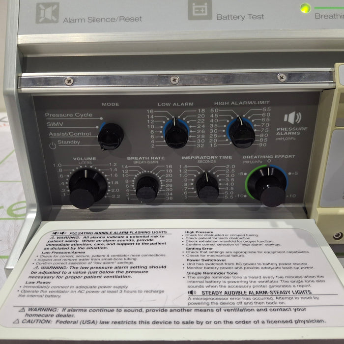 Puritan Bennett LP10 Portable Volume Ventilator