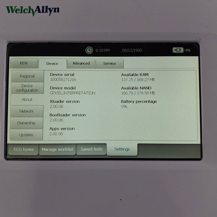 Welch Allyn CP150 ECG
