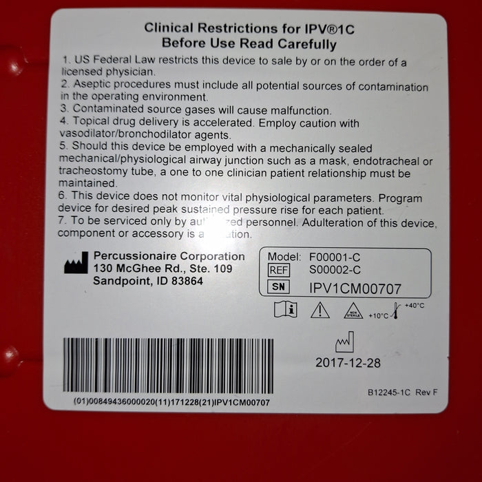 Percussionaire IPV-1C Flow Vent