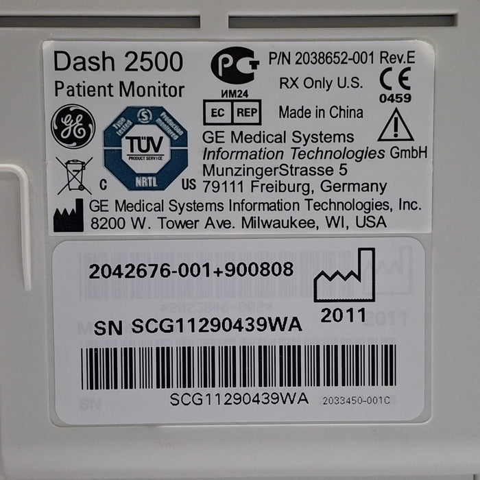 GE Healthcare Dash 2500 Patient Monitor