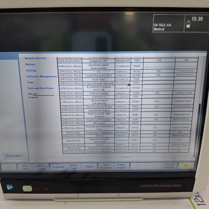 GE Healthcare Carescape B450 Patient Monitor