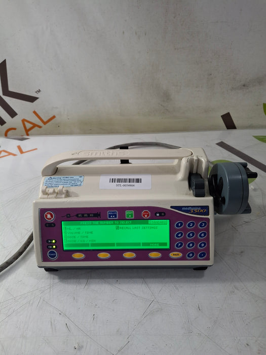 Smiths Medical Medfusion 3500 Version 6 Syringe Infusion Pump