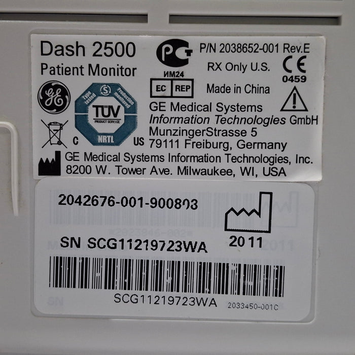 GE Healthcare GE Healthcare Dash 2500 Patient Monitor Patient Monitors reLink Online