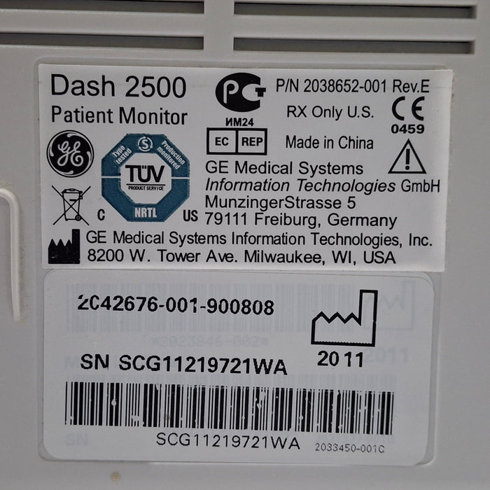 GE Healthcare Dash 2500 Patient Monitor