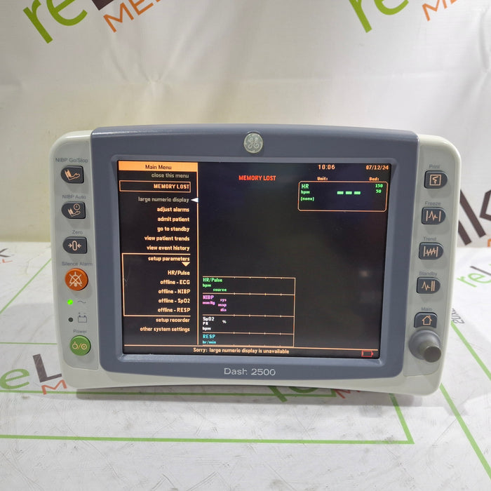 GE Healthcare Dash 2500 Patient Monitor