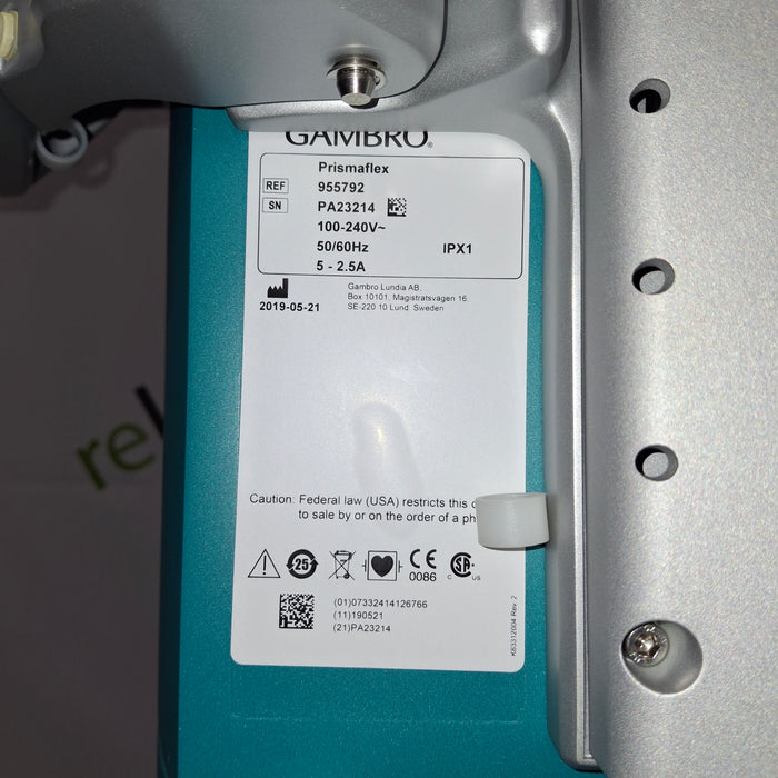 Gambro Prismaflex Dialysis Machine