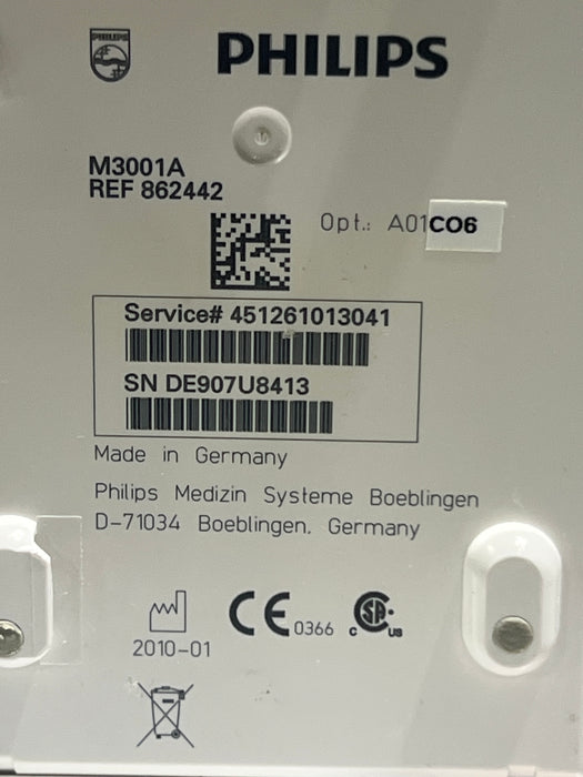 Philips M3001A-A01C06 Fast SpO2, NIBP, ECG, Temp, IBP MMS Module