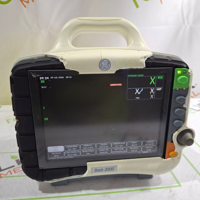 GE Healthcare Dash 3000 - Masimo SpO2 Patient Monitor