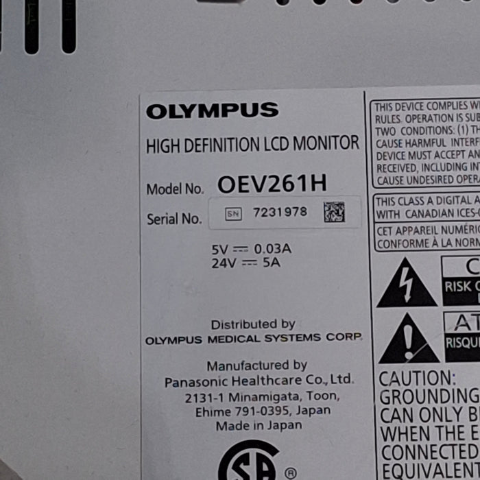 Olympus OEV261H 26" LCD Endoscopy Monitor