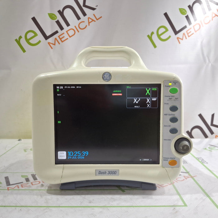 GE Healthcare Dash 3000 - Masimo SpO2 Patient Monitor