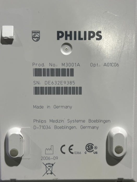 Philips M3001A-A01C06 Fast SpO2, NIBP, ECG, Temp, IBP MMS Module