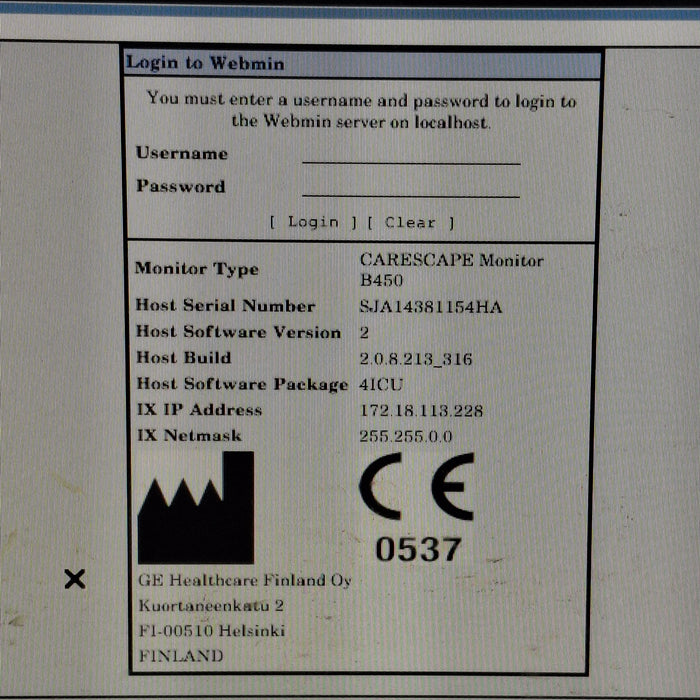 GE Healthcare Carescape B450 Critical Care Patient Monitor