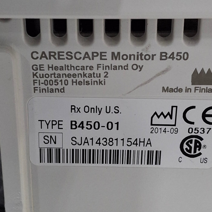 GE Healthcare Carescape B450 Critical Care Patient Monitor