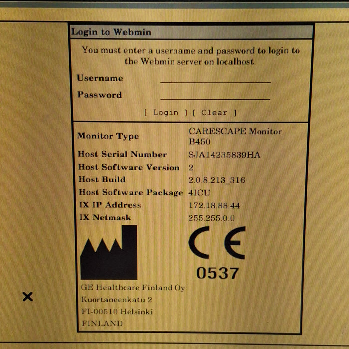 GE Healthcare Carescape B450 Critical Care Patient Monitor
