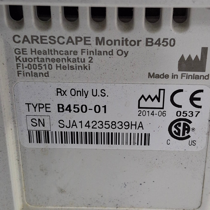 GE Healthcare Carescape B450 Critical Care Patient Monitor