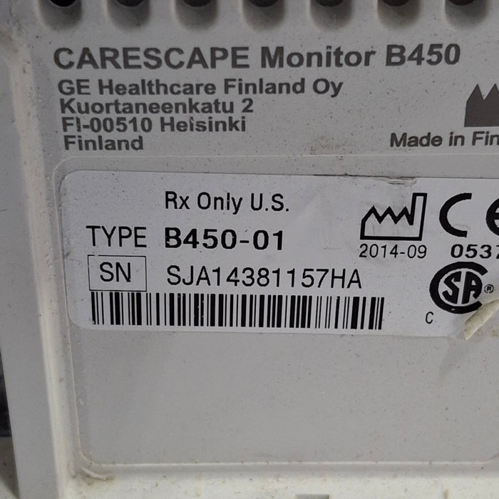 GE Healthcare Carescape B450 Critical Care Patient Monitor