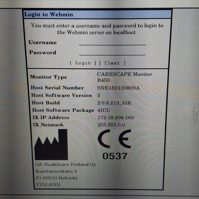 GE Healthcare Carescape B450 Critical Care Patient Monitor