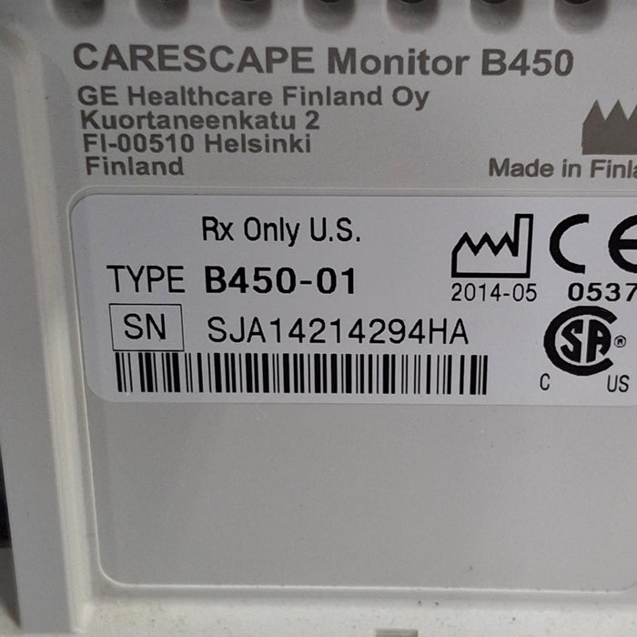 GE Healthcare Carescape B450 Patient Monitor